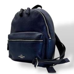 ★コーチ★ COACH コーチ レザー ミニリュックサック ブルー シボ革 良品】COACH コーチ ミニリュック レザー シボ革 光沢感