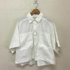 ノップドゥノッド★未使用★タイプライタークロップドシャツ★シエル★オフホワイト ノップドゥノッド☆未使用☆タイプライタークロップドシャツ☆シ