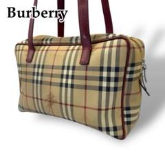 美品 Burberry トートバッグ ノバチェック シャドーホース PVC
