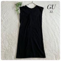 GU✨ジーユー（XL）ノースリーブ カットソーワンピース ブラック