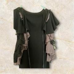 サカイ sacai 黒 ニット 半袖 ミニワンピース チュニック - メルカリ