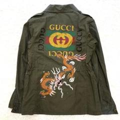 GUCCI ミリタリージャケット 黒 ボア襟 20006862035-1.jpg
