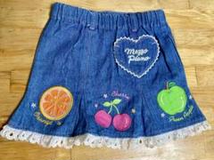 Mezzo Piano フルーツ刺繍デニムスカート　100㎝