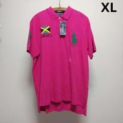 ポロラルフローレン　 ピンク ポロシャツ ジャマイカ国旗　XL　　チーフキーフ