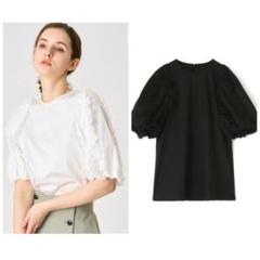 ANAYI アナイ　コットンサテンマトンスリーブブラウス　グリーン　綿 ANAYI アナイ コットンサテンマトンスリーブブラウス グリーン