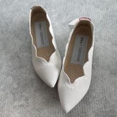 オッフェン OFFEN pointed-FRIN フラットパンプス フリル ポイン