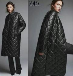 ZARA - 極美品 ZARA シングル キルティング ライダースジャケット レザージャケット 送関込み☆ZARA/ザラ☆定番 フェイクレザーライダースジャケット