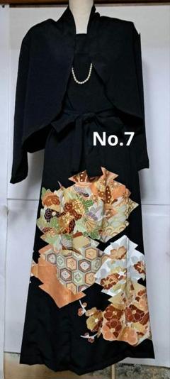 黒留袖 リメイクボレロ付きロングドレス花柄刺繍 黒留袖 リメイクボレロ付きロングドレス花柄刺繍 No.7 - メルカリ
