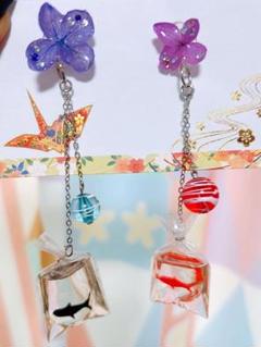 お祭り・浴衣に♡ヨーヨー＆金魚すくいピアス