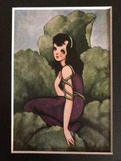 昭和レトロ、中原淳一、【すみれ 花の日記】、年代物・希少画集画 、新品高級額 昭和レトロ、中原淳一、【すみれ 花の日記】、年代物・希少画集