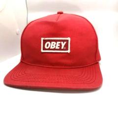 【OBEY】ベースボールキャップ レッド フリーサイズ