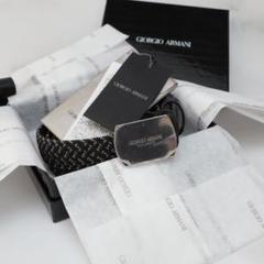 キズ有 GIORGIO ARMANI ジョルジオアルマーニ メッシュ ベルト
