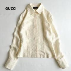 なびちゃんさま♪GUCCI シルク混 GG総柄 長袖シャツ ブラウス