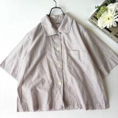 【23SS】マーガレットハウエル ワイドスリーブ シャツ リネン混 ストライプ 23SS】マーガレットハウエル ワイドスリーブ シャツ リネン混