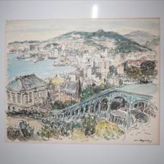 ☆【水彩画】小倉基弘長崎32景『活水学院の見える風景』No.029