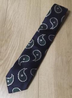鎌倉シャツ ネクタイ ペイズリー ネイビー×グリーン ビンテージライン