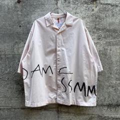 oamc ロゴ プリント オープンカラー 半袖シャツ ピンク