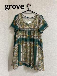 新品☆grove☆チュニックフレアブラウス