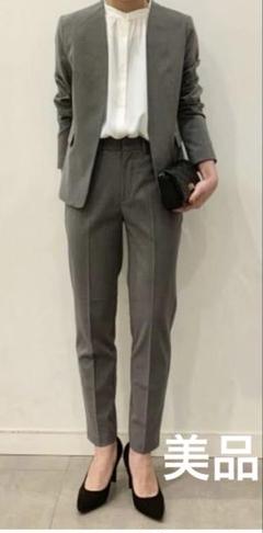 GU ジーユー ノーカラー パンツ スーツ セットアップ グレー 大きいサイズ GU ジャケット パンツ スーツ ボトムス グレー Mサイズ｜Yahoo