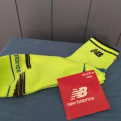 New Balance メンズソックス 25-27cm 蛍光イエロー