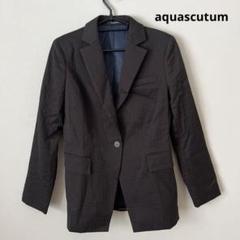 未使用級　アクアスキュータム　テーラードジャケット　カーキ　M相当 モヘヤ混 AQUA SCUTUM - AQUASCUTUM アクアスキュータム テーラード