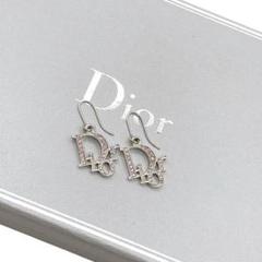 【おまけ付】 クリスチャンディオール✨ラインストーン ピンク ピアス ロゴ アクセサリー