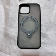 ☆ iPhone 15 用 ケース スタンド付き 半透明 ブラック