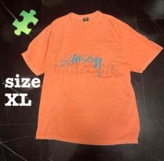 STUSSY ステューシー　両面プリント　人　サーモンピンク