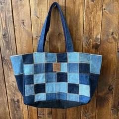 ハンドメイド　デニム　トートバッグ　鞄