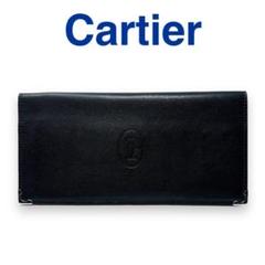 カルティエ Cartier マスト 二つ折り 長財布 レザー ブラック ブランド