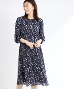 新品　リフレクト　洗える　フラワープリント　ワンピース　XL