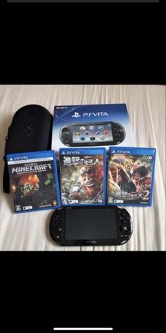 PS Vita本体 +ソフト3本+メモリーカード+イヤホン+本体ケース ★良品★