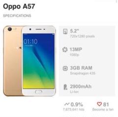 OPPO A57 美品 simフリー マットブラック フロント1600万画素