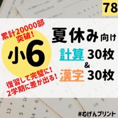 【新発売！夏休み限定】78.小6計算漢字60枚、自由研究、中学受験教材、勉強法