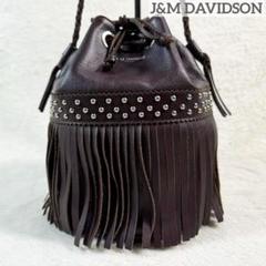 【美品】J&M DAVIDSON ハンドバッグ スタッズ オールレザー ブラック ジェイアンドエムデヴィッドソン J&M DAVIDSON ハンドバッグ