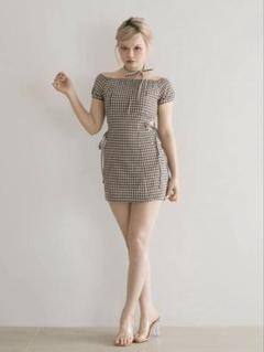 andmary 正規品 Becky check mini dress black ANDMARY】Becky check mini dress
