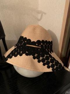 本日最終！！極美品Athena New York総花柄風ラフィア ストローハット 本日最終！！極美品Athena New York総花柄風ラフィア ストロー