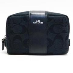 極美品 COACH コーチ ポーチ シグネチャー 黒 F21497