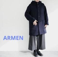 100%正規品 ARMEN（アーメン）ダブルフェイスフードコート ネイビー サイズ0 ジャケット・アウター