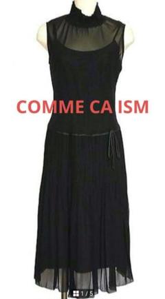 COMME CA ISM　コムサイズム　ノースリーブ　ワンピース　黒　Mサイズ