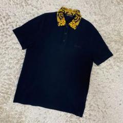 ヴェルサーチ　半袖ポロシャツ　ブラック　L VERSACE ヴェルサーチ グレカ メンズ 半袖ポロシャツ ブラック L