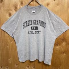 ギルダン カレッジ XL カレッジロゴ風 グレー Tシャツ 半袖 USA古着