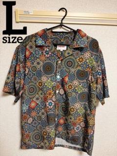 MODE RESET 半袖シャツ Lサイズ 幾何学模様 アロハシャツ 柄シャツ