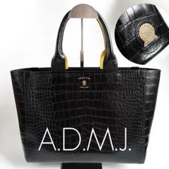 未使用級✨ ADMJ 王冠ロゴ トートバッグ ハンドバッグ レザー 本革 未使用級✨ ADMJ 王冠ロゴ トートバッグ ハンドバッグ レザー 本革