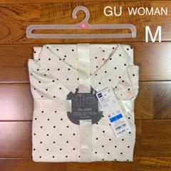 GU ジーユー パジャマ 半袖 & ショートパンツ ドットキャット オフホワイト