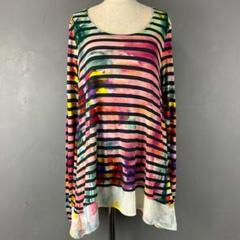 Desigual 長袖 ロンT カットソー ボーダー アシンメトリー チュニック