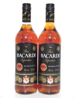 【L2】バカルディ ブラックラム 旧ボトル 正規品 750ml 2本セット L2】バカルディ ブラックラム 旧ボトル 正規品 750ml 2本セット