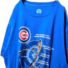 スポーツクレイトMLB シカゴカブス デカロゴ Tシャツ ブルー青 XL 古着
