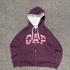 OLDGAP 短丈パーカー 90s ボックスシルエット 80s vintage】ジップパーカー 短丈 片爪 ボックスシルエット