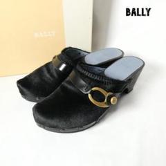美品 BALLY ハラコ ウッドソール サボサンダル ミュール